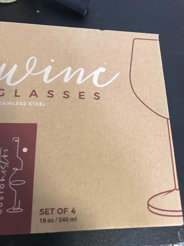 Photo 1 of Gusto Nostro Stainless Steel Wine Glass - 18 oz - Cute, Red Unbreakable Wine Glasses for Travel, Camping and Pool - Fancy, Unique, Cool Portable Metal Wine Glass for Outdoor Events, Picnics (Set of 4)