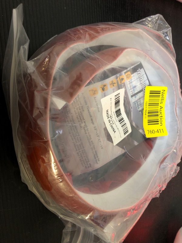 Photo 1 of Door-Threshold-Ramp Floor-Transition-Strip 36 inch, Threshold 1/2'' ~ 3/5'', Thresholds Ramps for Doorways, Edge-Reducer Vinyl-Transition-Strip for Door/Floor (Red Wood Grain, 36 in)