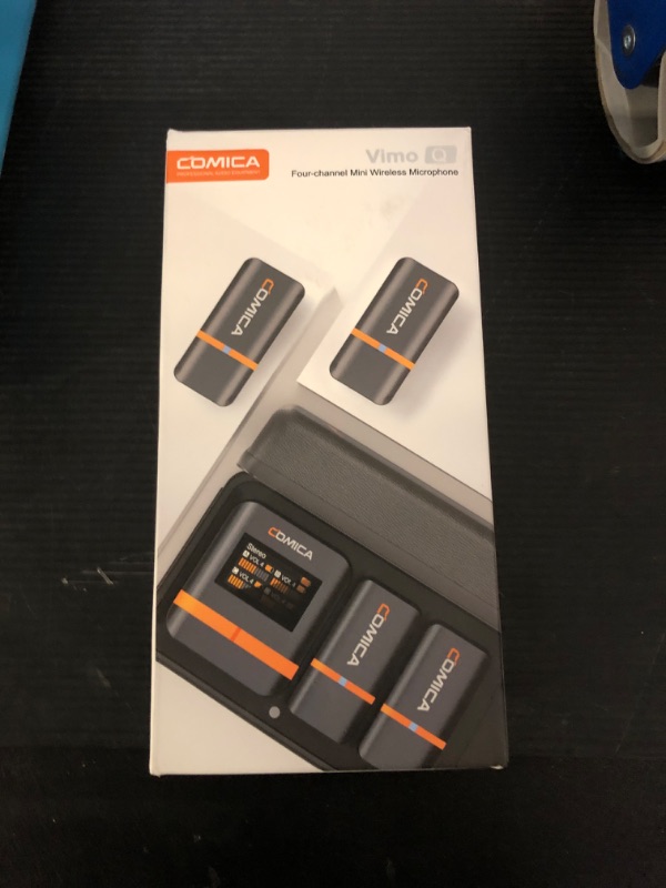 Photo 1 of comica Vimo Q 4 Channel Wireless Lavalier Microphone System with Noise Cancellation, 4 Audio Tracks Output, 656ft Range, Wireless Mic for iPhone, DSLR Camera, Android, Video Recording Livestream