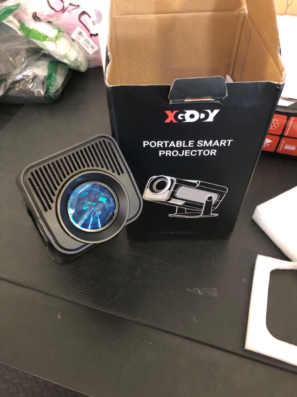 Photo 1 of Smart Mini Projector XGODY Gimbal5 Android 11 Full HD Projector Native 1080P 4K Support 5G WiFi 6 Bluetooth 5.0 Home Movie Projector Electric Focu Auto Keystone 180 Rotating For PC/Lap/PS5 Dull Black