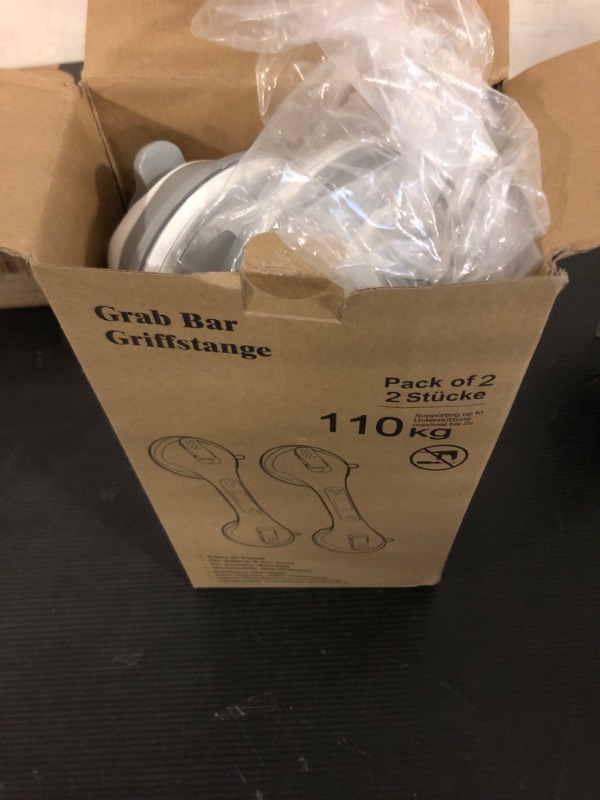 Photo 1 of TAILI Shower Grab Bar, 2 Pack 12 Inch Suction Grab Bars for Bathtubs and Showers for Elderly, Shower Handle for Seniors Bathroom Safety Grip, No Drilling Removable,Grey