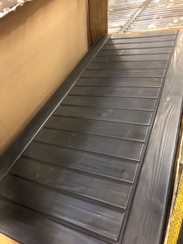 Photo 1 of Keter Westwood 570L Storage Box, All-Weather Resin Deck Box and Stylish Outdoor Bench with Piston-Assisted Lockable Lid and Side Handles, Dark Grey