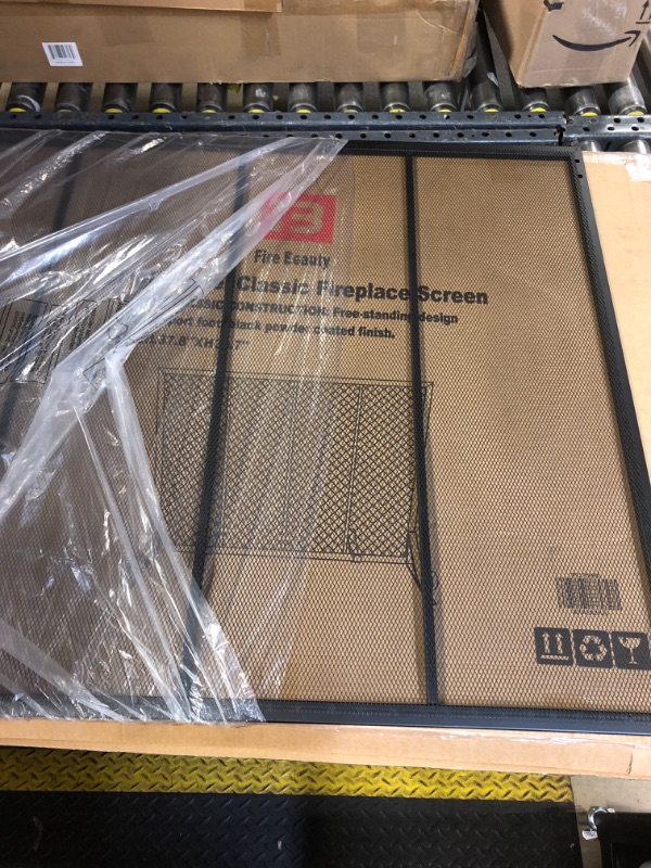 Photo 1 of Fire Beauty Flat Panel Fireplace Screen Spark Guard Wrought Metal Gate Cover for Home, Decorative Mesh Fire Place Safety Fence,Baby Safe Spark Guard Protector