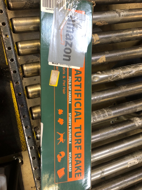 Photo 1 of ORIENTOOLS Foldable Artificial Turf Rake - 51" Turf Rake for Artificial Grass - Steel Handle Artificial Grass Rake - Carpet Rake for Cleaning Leaves from Lawns and Pet Hair from Carpets