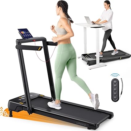 Photo 1 of UREVO Walking Pad Treadmill with Incline, 2.5 HP Under Desk Treadmill, Foldable Treadmill for Home Office, Compact Treadmill with LED Display Remote Control 265lbs Weight Capacity
