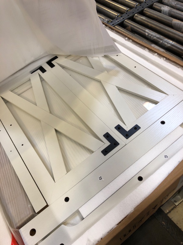 Photo 1 of RASOO Sideboard Cabinet Display Buffet Storage Cabinet with Double Framed Glass Doors Entry Cabinet for Home Kitchen Dining Room, Cupboard Console Table, (White)