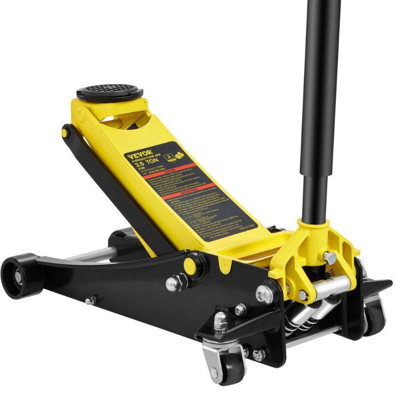 Photo 1 of VEVOR Floor Jack, 3 Ton Low Profile Floor Jack, Heavy-duty Steel Racing Floor Jack with Dual Pistons Quick Lift Pump, Floor Jack Lifting Range 3.35"-19.69"
