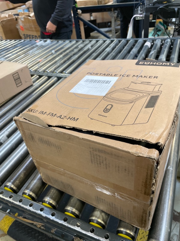 Photo 1 of EUHOMY Ice Cube Maker Machine Countertop with External Water Tank, 34Lbs, 16Pcs Ready in 13 Mins, 2 Ways to Add Water, Auto-Cleaning, with Ice Scoop & Basket, for Home/Kitchen/Office/Bar (Black)