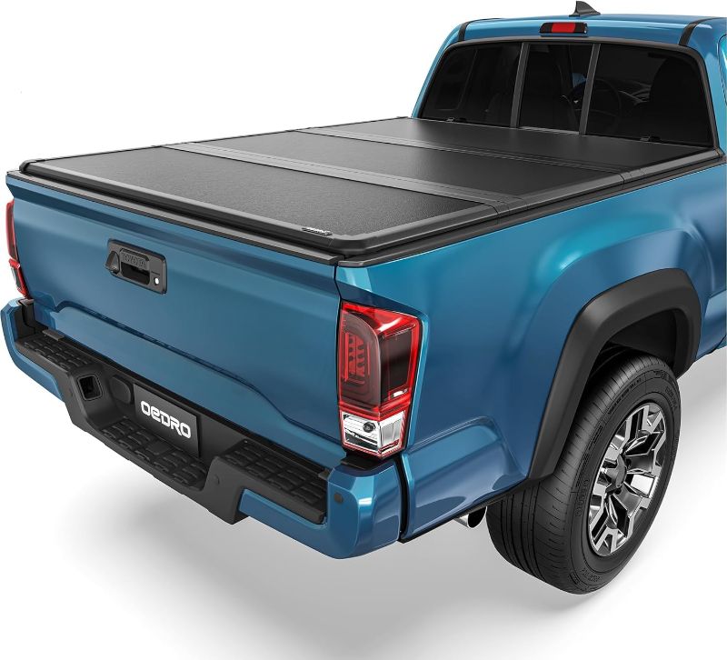 Photo 1 of OEDRO FRP Hard Tri-fold Tonneau Cover Folding Truck Bed Covers Compatible with 2016-2023 Toyota Tacoma with 6 Feet Bed
