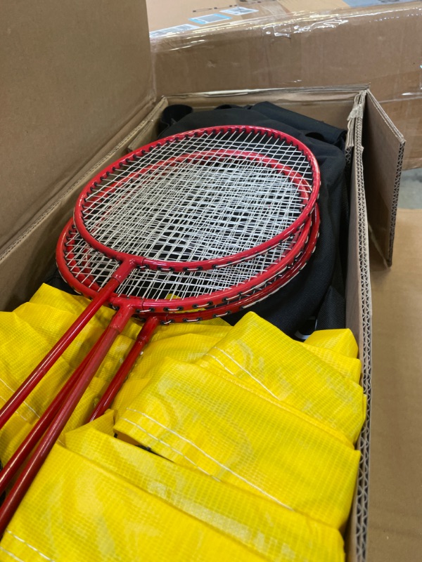 Photo 3 of Amazon Basics Outdoor Volleyball and Badminton Combo Set