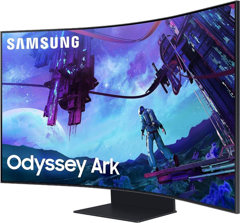 Photo 1 of SAMSUNG 55" Odyssey Ark 2nd Gen 4K UHD 1000R Curved Gaming Monitor, 165Hz, 1ms, 4 Input Multi View, Quantum Mini-LED, AMD FreeSync Premium Pro, HDR 10+, Height Adjustable Screen, LS55CG970NNXGO, 2023
