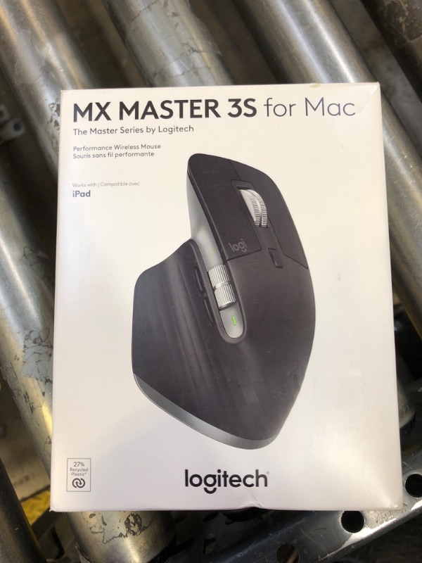 Photo 2 of Logitech MX Master 3S for Mac Wireless Bluetooth Mouse, Ultra-Fast Scrolling, Ergo, 8K DPI, Quiet Clicks, Track on Glass, USB-C, Apple, iPad - Space Grey - With Free Adobe Creative Cloud Subscription