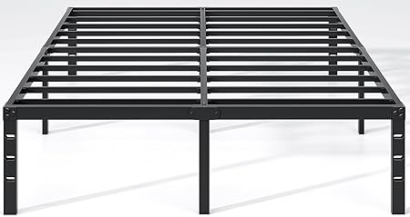 Photo 1 of Simple and Modern Metal Platform Bed Frame, Storage Space Under The Bed Heavy Duty Frame Bed, Sturdy Queen Size Bed Frame, 16 Inch, Queen
