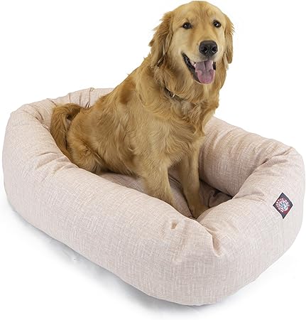 Photo 1 of Majestic Pet 40 Inch Bagel Calming Dog Bed Washable – Cozy Soft Round Dog Bed with Spine Support for Dogs to Rest Their Head - Fluffy Donut Dog Bed 40x29x9 (Inch) - Round Pet Bed Large – Pink
