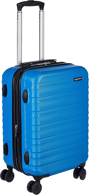 Photo 1 of Amazon Basics Expandable Hardside Carry-On Travel Luggage Suitcase with Wheels, 21-Inch Spinner with Four Spinner Wheels and Scratch-Resistant Surface, Light Blue
