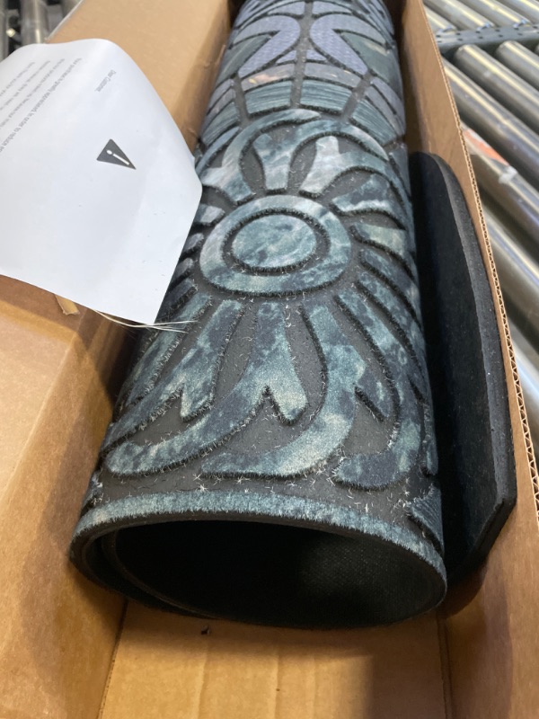 Photo 1 of ubdyo Half Circle Rug - Front Door Mat Outside Entrance - Half Moon Outdoor Mat - Welcome Mat Outdoor - Door Mat Outdoor Entrance - Outside Door Mats for Front Door Entry (23" 'x 36", Blue)