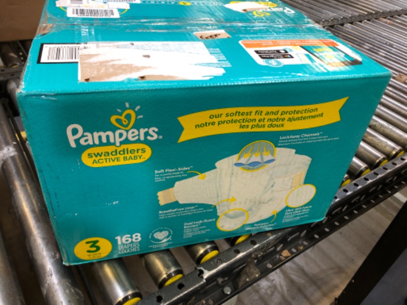 Photo 2 of Pampers Swaddlers Diapers - Size 3, One Month Supply (168 Count), Ultra Soft Disposable Baby Diapers