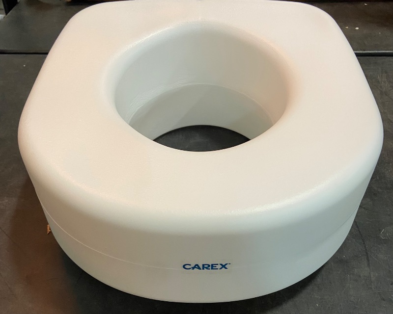 Photo 3 of Carex Toilet Seat Height Extender Handicap Bathroom Seat Elevated Toilet Cushions for Raising Toilet Height, Adjustable Raised Seat for Handicap