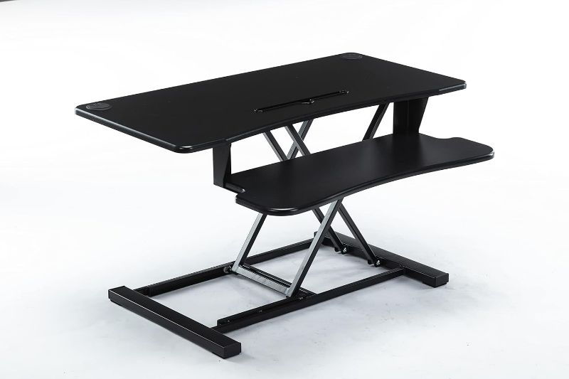 Photo 1 of Legend Vansen Adjustable Height Converter Laptop Riser or Dual Monitor Workstation Standing Desk, Black 36"