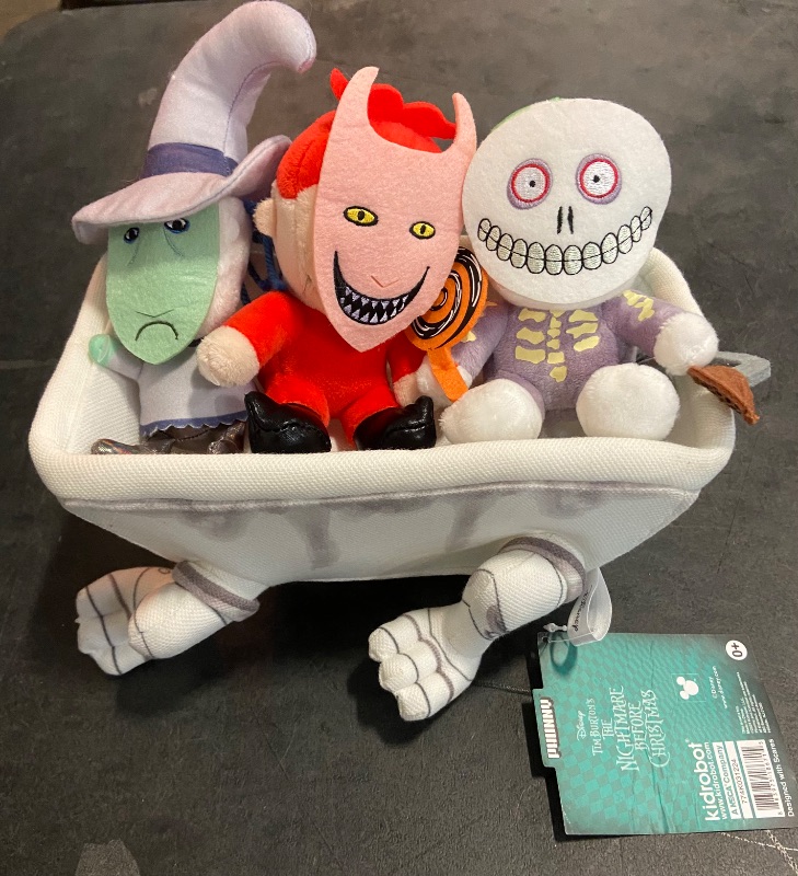 Photo 2 of KidRobot Disney Nightmare Before Christmas Lock Shock and Barrel in Bathtub 9" Plush