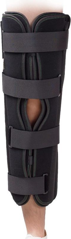 Photo 1 of 3-Panel Knee Immobilizer Full Leg Support Brace, Aluminum alloy Straight Knee Splint - for Knee Pre-and Postoperative & Injury or Surgery Recovery (Update Size M)