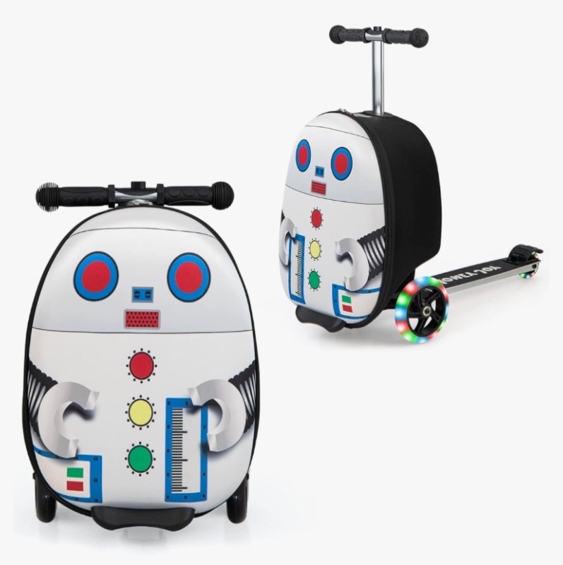 Photo 1 of HONEY JOY Kids Scooter Suitcase 18" Children Carry on Scooter Luggage w/Light up LED Wheels