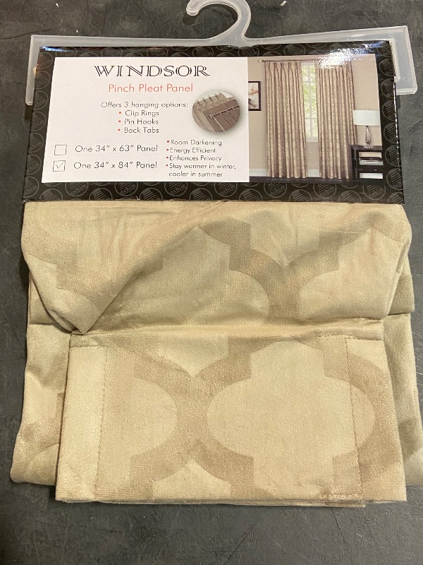 Photo 3 of Windsor Room Darkening Pinch Pleat Panel Window Curtains - 34 x 84 Inch (Camel) - Polyester Soft Window Panel Windsor Blackout Drapes - Pleated Shades for Bedroom & Living Room by Achim Home Decor