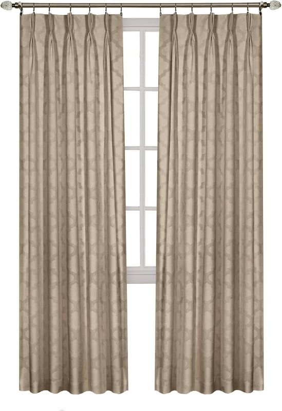 Photo 1 of Windsor Room Darkening Pinch Pleat Panel Window Curtains - 34 x 84 Inch (Camel) - Polyester Soft Window Panel Windsor Blackout Drapes - Pleated Shades for Bedroom & Living Room by Achim Home Decor