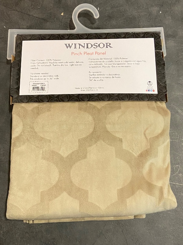 Photo 2 of Windsor Room Darkening Pinch Pleat Panel Window Curtains - 34 x 84 Inch (Camel) - Polyester Soft Window Panel Windsor Blackout Drapes - Pleated Shades for Bedroom & Living Room by Achim Home Decor