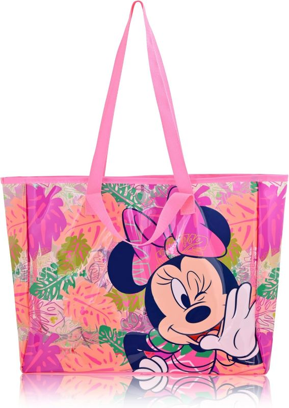 Photo 1 of Fast Forward Disney Minnie Mouse Beach Bag Tote Bag For Women | Minnie Mouse Beach Tote Travel Bag for Adults, Kids, Girls, Boys | Cute Minnie Mouse Accessories and Reusable Grocery Bags