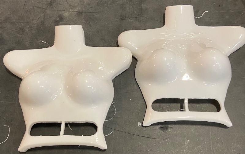 Photo 1 of Suzile 12 Pcs Hanging Mannequin Torso Female Mannequin Hanger Women Body Torso Dress Form Plastic Hollow Back Upper Torso Mannequin Women Clothes Showing Rack for Retail and Shop, White