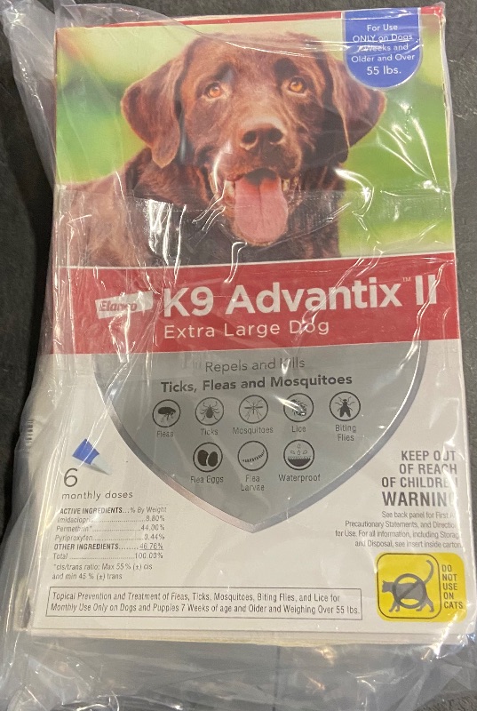 Photo 3 of K9 Advantix II XL Dog Vet-Recommended Flea, Tick & Mosquito Treatment & Prevention | Dogs Over 55 lbs. | 6-Mo Supply