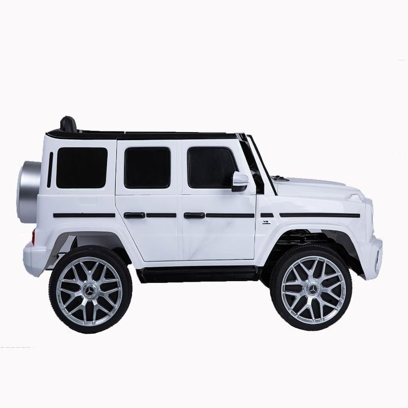 Photo 1 of Kids Electric Vehicle, Licensed Mercedes-Benz G63 Car for Kids, 12V Ride on Car w/Parent Remote Control, Low Battery Voice Prompt, LED Headlight, Music Player & Horn, Soft Start, Safety Lock,White