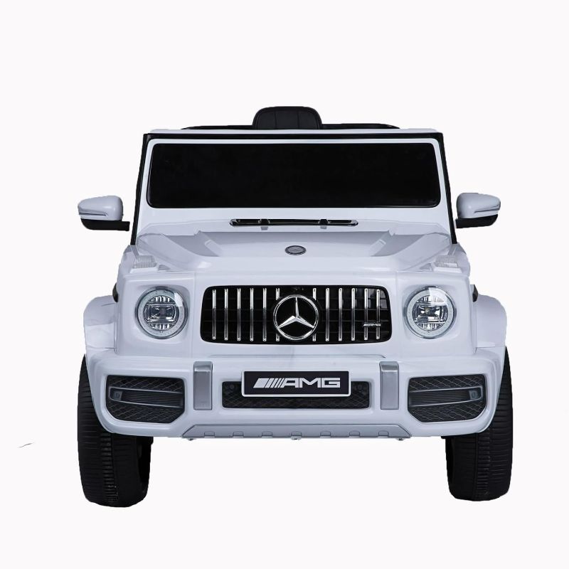 Photo 1 of Kids Electric Vehicle, Licensed Mercedes-Benz G63 Car for Kids, 12V Ride on Car w/Parent Remote Control, Low Battery Voice Prompt, LED Headlight, Music Player & Horn, Soft Start, Safety Lock,White