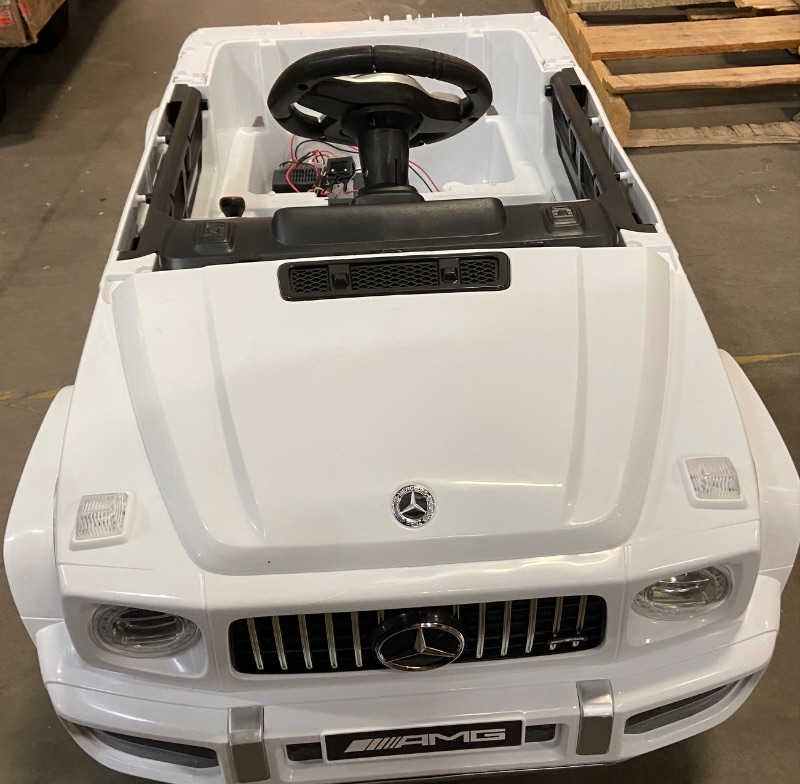 Photo 1 of Kids Electric Vehicle, Licensed Mercedes-Benz G63 Car for Kids, 12V Ride on Car w/Parent Remote Control, Low Battery Voice Prompt, LED Headlight, Music Player & Horn, Soft Start, Safety Lock,White