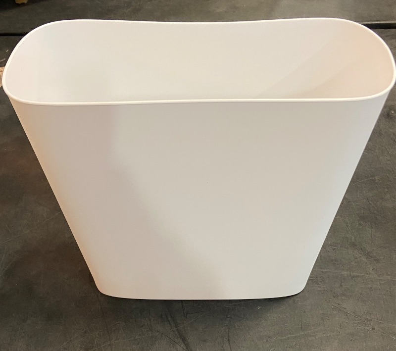 Photo 2 of Zerodeko Bathroom Waste Bin Bathroom Garbage Can Litter Trash Can Toilet Waste Bin Waste Dustbin Slim Waste Basket Small Trash Bin Slim Trash Can Office Multifunction Pp Accessories White