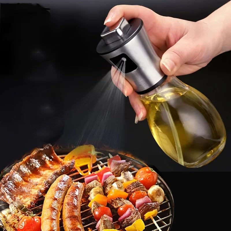 Photo 1 of 200ML Stainless Steel Oil Spray Bottle Perfect for Kitchen Cooking & Air Fryer Bottle Glass Stainless Steel Oil Sprayer