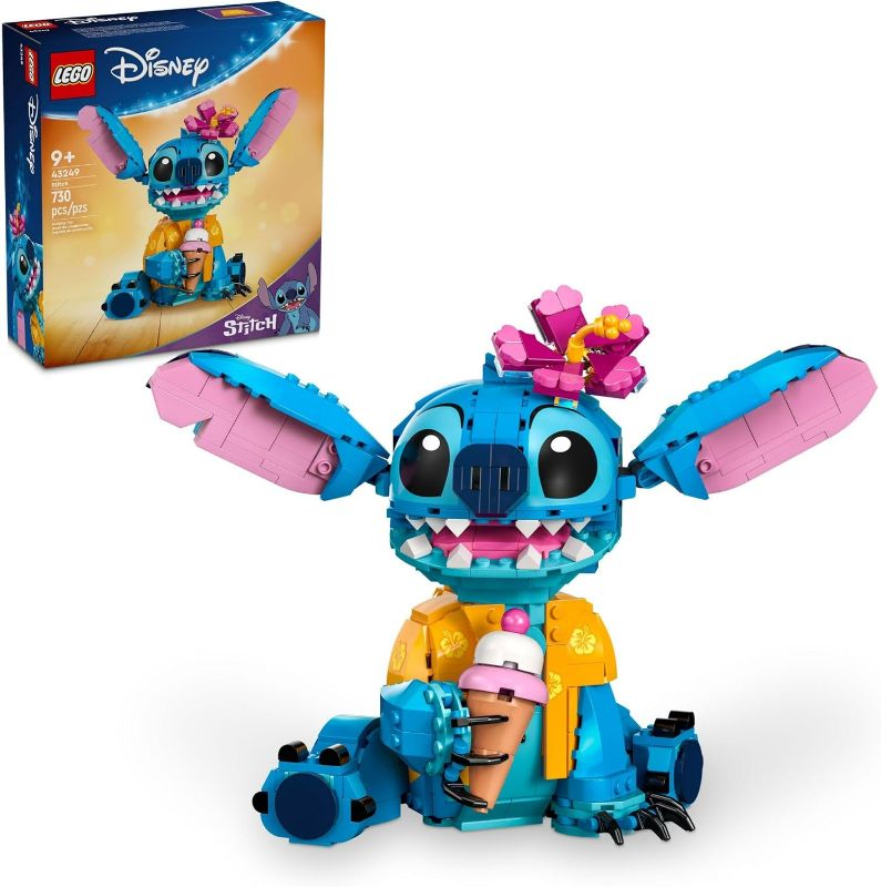 Photo 1 of **Damaged Box** LEGO Disney Stitch Toy Building Kit, Disney Toy for 9 Year Old Kids, Buildable Figure with Ice Cream Cone, Fun Disney Gift for Girls, Boys and Lovers of The Hit Movie Lilo and Stitch, 43249