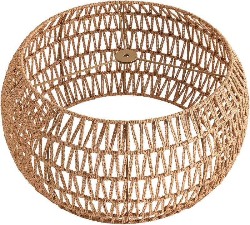 Photo 1 of 19.31" Rattan Lamp Shade, Bohemian Handmade Woven Lamp Shade for Kitchen Island Dining Room Living Room Farmhouse Rattan Hanging Lamp Shade 1 Piece