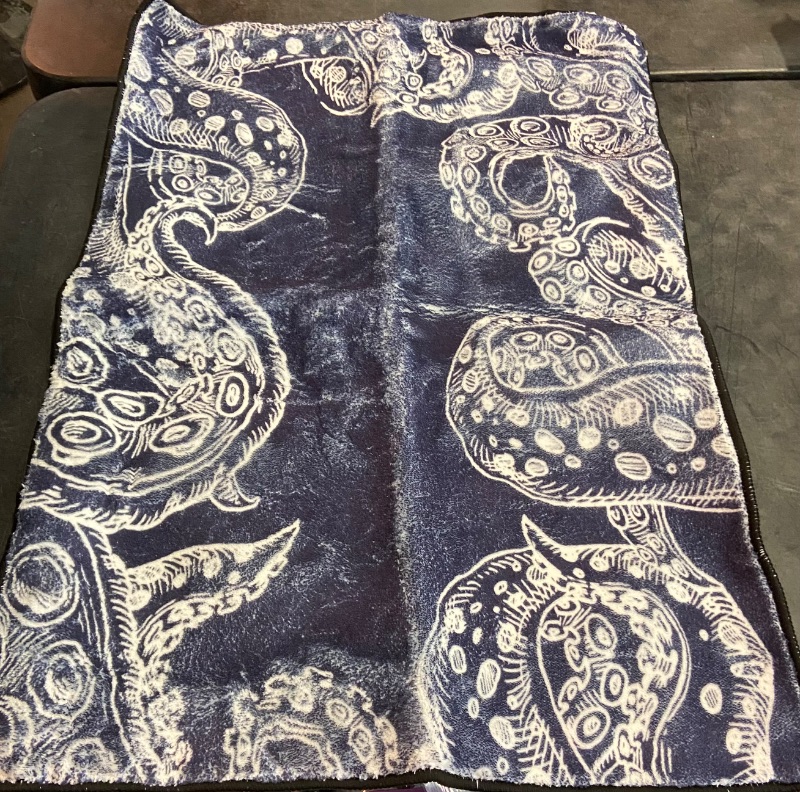 Photo 2 of Navy Blue Octopus Tentacle Area Rugs, Animal Octopus Deep Sea Monster Easy Clean Rug, Soft Non-Skid Carpet Throw Rug for Kids Teen Girls Boys Bedroom, Living Room Bathroom,Classroom Office 2ftx3ft