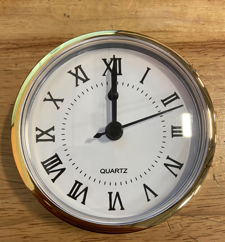 Photo 2 of Hicarer 3-1/8 Inch (80 Mm) Quartz Clock Fit-up/Insert with Roman Numeral, Round Quartz Movement