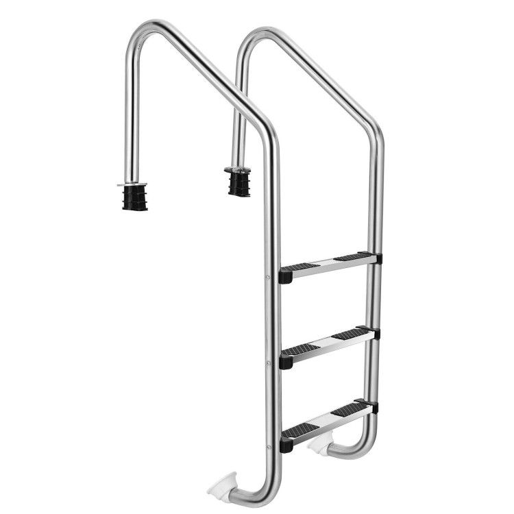 Photo 1 of 3-Step Stainless Steel Swimming Pool Ladder with Anti-Slip Step