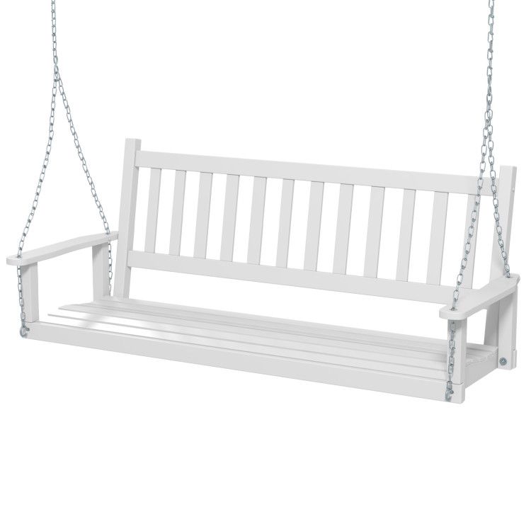 Photo 1 of 3-Person Wooden Outdoor Porch Swing with 800 lbs Weight Capacity