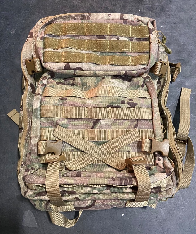 Photo 2 of AiGear 45L Tactical Backpack Camo Hiking Backpack Molle EDC Military Backpack for Men Women