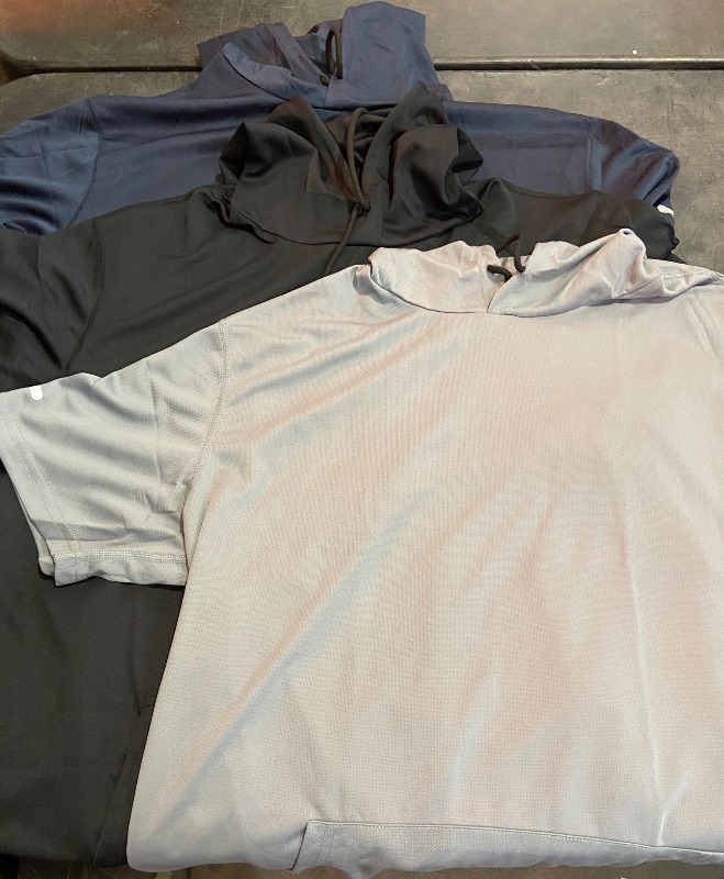 Photo 1 of XXL Frueo Men's 3 Pack Workout Shirts Quick Dry Moisture Wicking Short Sleeve Mesh Athletic T-Shirts