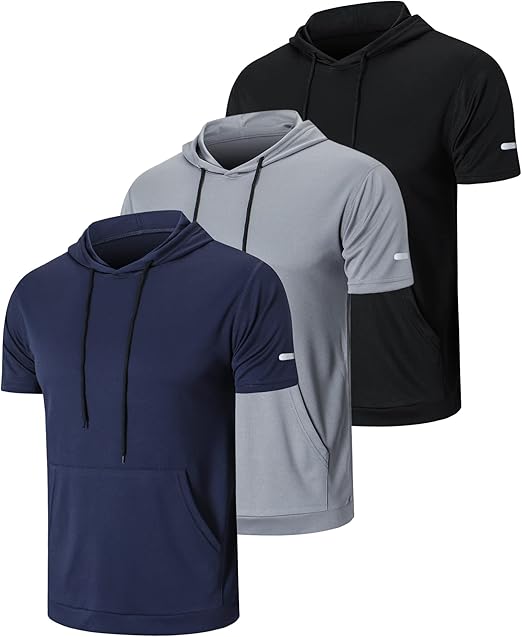 Photo 1 of XXL Frueo Men's 3 Pack Workout Shirts Quick Dry Moisture Wicking Short Sleeve Mesh Athletic T-Shirts