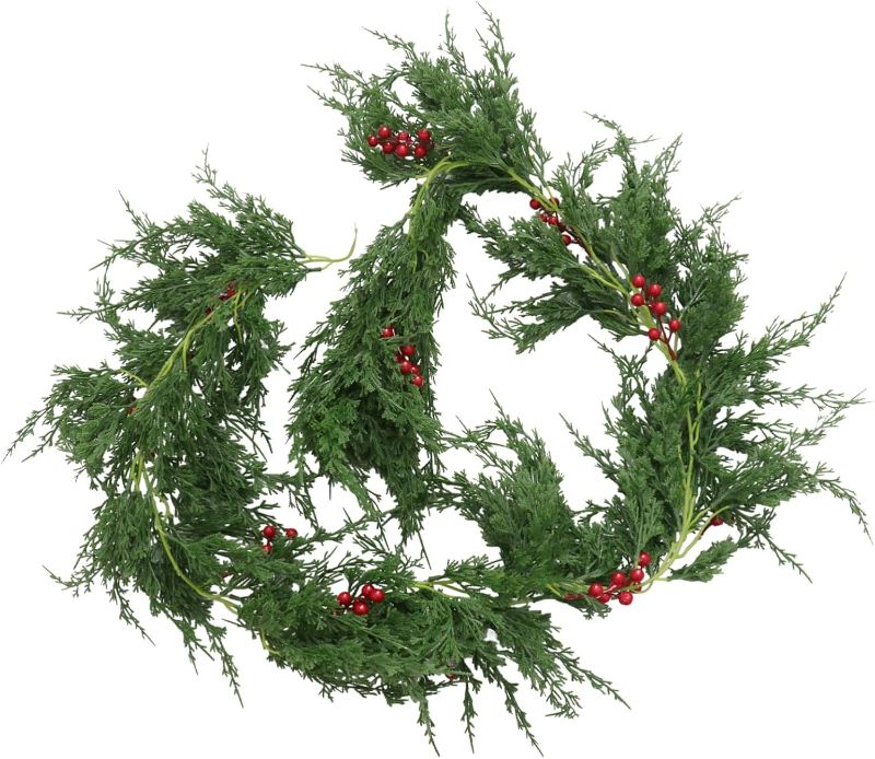 Photo 1 of Amosfun 1pc Christmas Cane Simulation Plant Hanging Decor Christmas Fake Rattan Stair Garland Greenery Garland Plant Decor Simulated Rattan Pine Needles Artificial Plastic