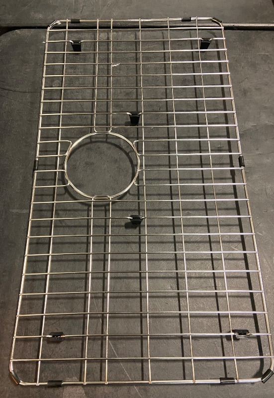 Photo 1 of Kitchen Sink Grid and Sink Protectors, Stainless Steel Sink Grids for Bottom of Kitchen Sink, 26" x 14" with Rear Drain for Single Bowl Kitchen Sink
