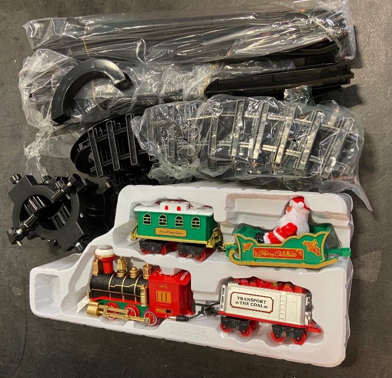 Photo 2 of Christmas Train Set, Christmas Decorations Indoor, Train Toys with Light & Sound & Smog, Hanging Christmas Train Sets for Around The Tree for Toddlers Kids Boys Girls 3 4 4-8