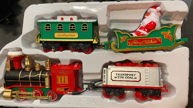 Photo 3 of Christmas Train Set, Christmas Decorations Indoor, Train Toys with Light & Sound & Smog, Hanging Christmas Train Sets for Around The Tree for Toddlers Kids Boys Girls 3 4 4-8